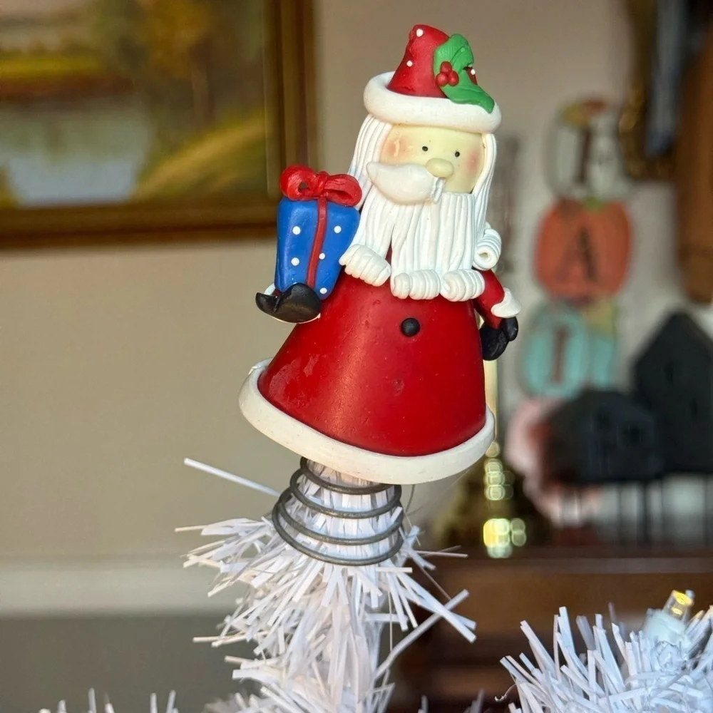 Festive Santa Tree Topper - Red and Blue